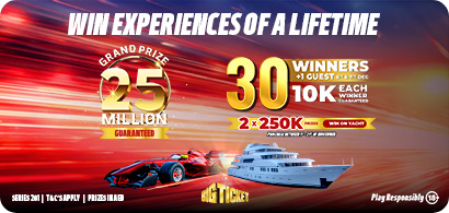 Win experiences of a lifetime banner