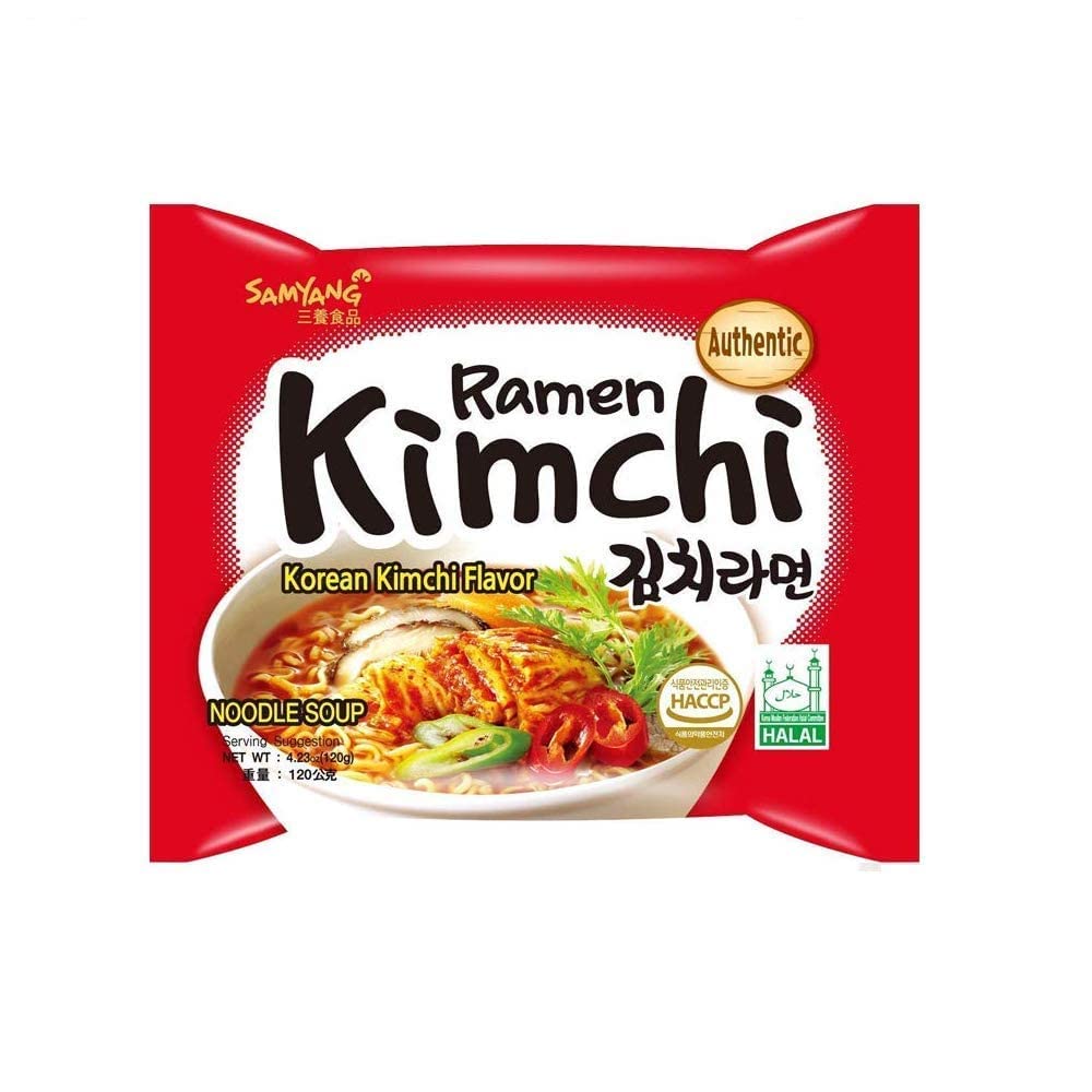 Samyang Kimchi Ramen (5 Pack or Single Choose) | Korean Kimchi Flavour | Made in Korea | Instant Noodles | Soup Type Image