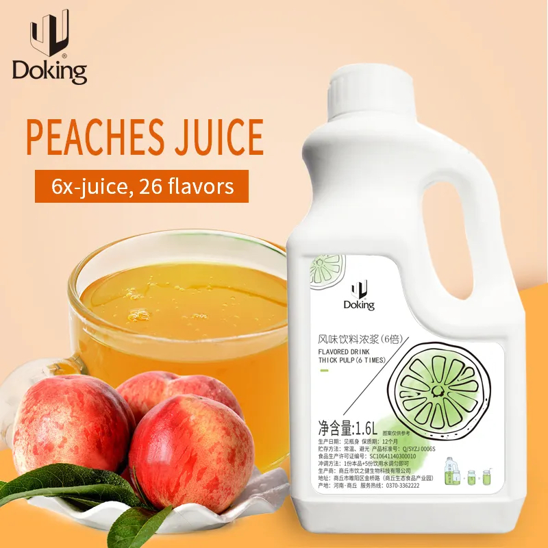 Doking Honey Peach Flavour Natural Fruit Juice Thick Concentrate - 1.6 Litres Image