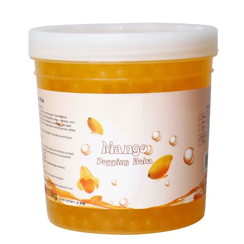 Popping Boba Pearl for Bubble Tea Mango Flavour 1.3 Kg Image