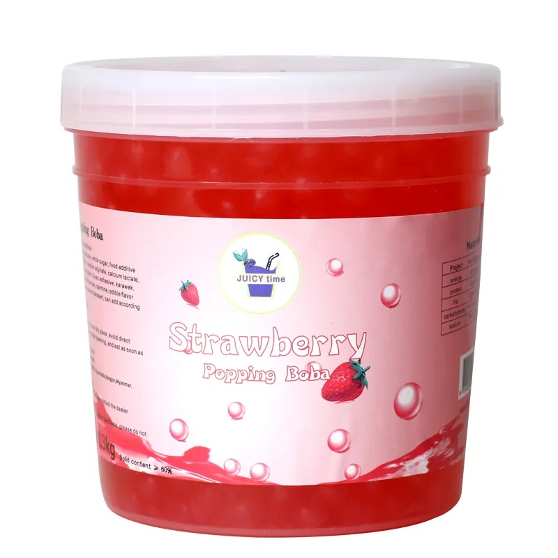 Popping Boba Pearl for Bubble Tea Strawberry Flavour 1.3 Kg Image