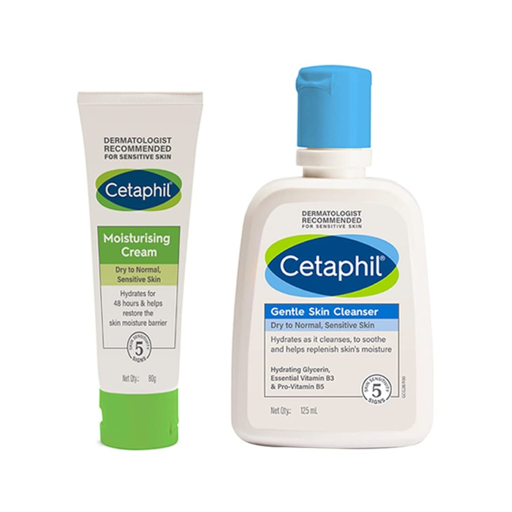 Cetaphil Moisturising Cream - 80g and Genle Cleanser - 125ml Image