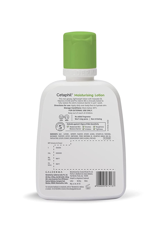 Cetaphil Moisturising Lotion - Hydrating Travel Sized Body Lotion 100ml Image