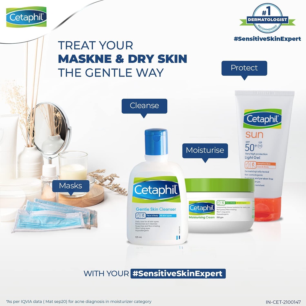 Cetaphil Moisturising Cream for Dry to Normal Sensitive Skin - Hydrating Cream 250g Image