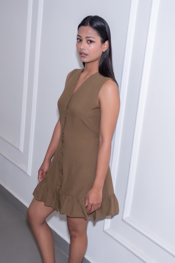 BASEMARK RUFFLE HEM DRESS FOR WOMEN Image