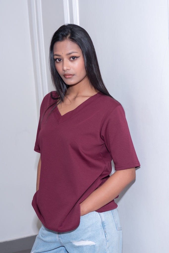 BASEMARK BOLD V NECK TEE FOR WOMEN Image