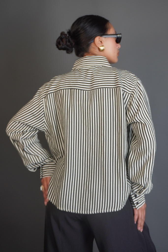 BASEMARK CROP STRIPE SHIRT FOR WOMEN Image