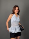 BASEMARK CHECKERED HALTER TOP FOR WOMEN Image