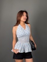 BASEMARK CHECKERED HALTER TOP FOR WOMEN Image