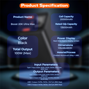 (New Launch) Ultima 20K Ultra Max | 100W Power Delivery | 20000 mAh | Fast Charging | Full Metal Body | Multi Layers Fire Protection | LED Display | Triple Ports | Supports PD, QC3.0, Universal Compatibility | 2 Way Charging | ChargeSafe Technology Power Image