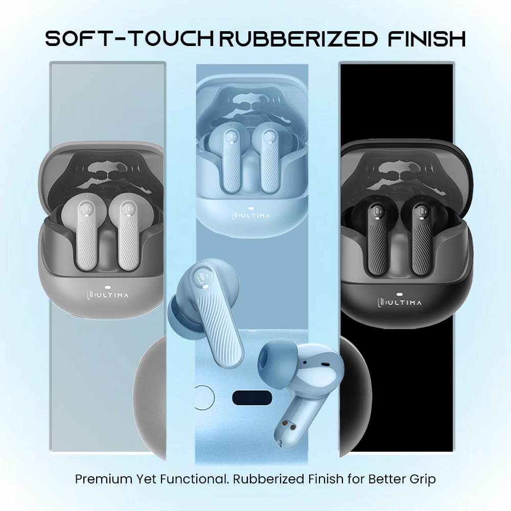 (New Launch) Ultima Atom Buds 2 | Powered by Ultima Supreme Sound | 120 Hrs Total Playtime | 50ms Latency | Bluetooth V5.4 | Ultima Link App Support | ANC upto 32 dB | Quad Mic | Low Latency Game Mode | Multi-Point Connectivity Image