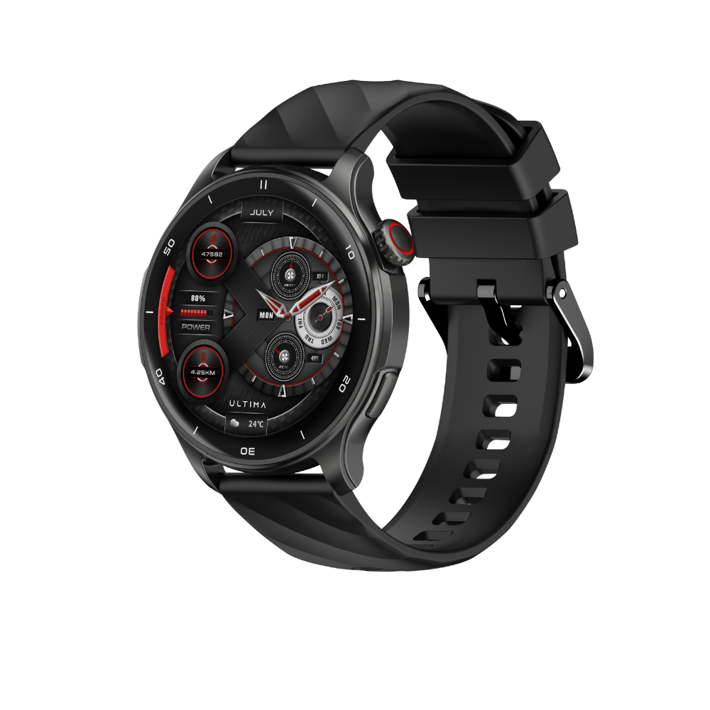 Ultima Navigator Premium Smartwatch | 1.43" TRU Amoled Spherical Display | In-Build GPS | Barometer | Altimeter | 24/7 Health Tracking | Fitbeing App Support Image