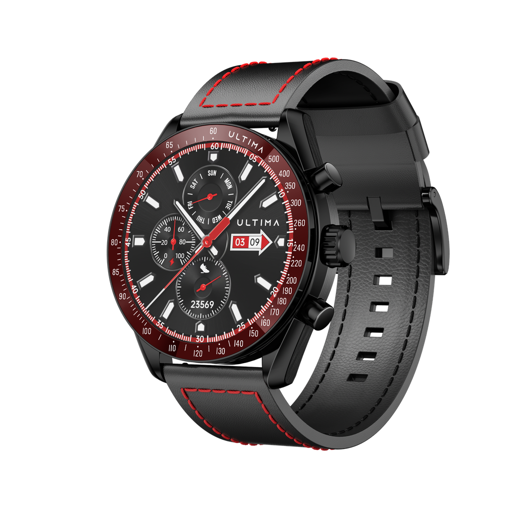 Ultima Magnum E700 Smartwatch | Auto Health Track | 36.33mm TRU Amoled Display | 1000 NITs Brightness | IP68 Water and Dust Resistant | Ultima Fit App Support | 100+ Sports Mode | SOS Alert Image