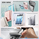 (New Launch) Ultima 20K Mini | 22.5W | 20000 mA | Fast Charging | Inbuild Braided Type-C and Lighting Cable  | Multi Layers Fire Protection | LED Display | Supports PD, QC3.0, Universal Compatibility | 2 Way Charging | ChargeSafe Technology Power Image