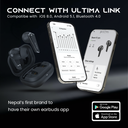Ultima Boom X1 Pro | App Support | 40 Hrs Playtime | Quad Mic ENC | 10 Min Charge=120 Min Playtime | 50 Ms Low Latency Game Mode | 11mm Hi-Fi Drivers | Bluetooth 5.4 | IPX5 Water Resistance Image