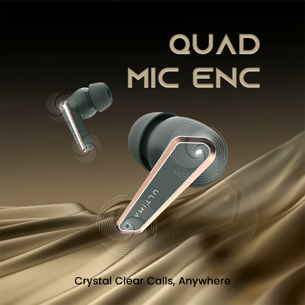 Ultima Boom X1 Pro | App Support | 40 Hrs Playtime | Quad Mic ENC | 10 Min Charge=120 Min Playtime | 50 Ms Low Latency Game Mode | 11mm Hi-Fi Drivers | Bluetooth 5.4 | IPX5 Water Resistance Image