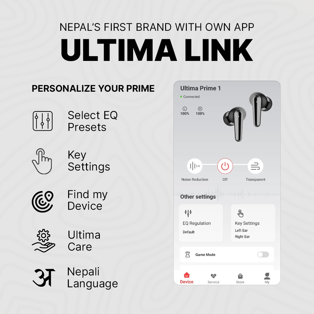 Ultima Prime 1.0 ANC Earbuds with App Support | 60Hrs Playtime | Multi-Point Connectivity | EQ Modes | Supreme Sound | 4Mics AI ENC | Game Mode(40ms) | Elegant Appeal | Premium wireless earbuds Image