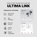 Ultima Prime 1.0 ANC Earbuds with App Support | 60Hrs Playtime | Multi-Point Connectivity | EQ Modes | Supreme Sound | 4Mics AI ENC | Game Mode(40ms) | Elegant Appeal | Premium wireless earbuds Image
