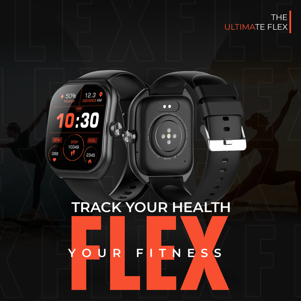 Ultima Watch Flex, 2.01-inch HD Display, Ultima Fit App, Advanced SingleSync Bluetooth Calling, 24/7 health tracking, 100+ sports modes, SOS, IP67 Waterproof smart watch Image