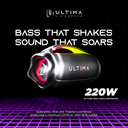 Ultima Thunder Speaker, 110Watt RMS Output, 220 Watt Peak Output, Ultima Supreme Sound, Bluetooth V5.3, Dual Equalizers, Support Multiple Link (Up to 100 speakers), Extra Bass Technology, Dynamic RGB LED Lights | Image