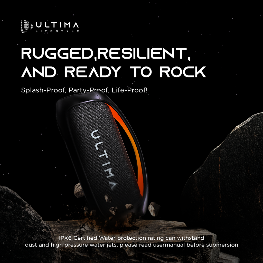 Ultima Thunder Speaker, 110Watt RMS Output, 220 Watt Peak Output, Ultima Supreme Sound, Bluetooth V5.3, Dual Equalizers, Support Multiple Link (Up to 100 speakers), Extra Bass Technology, Dynamic RGB LED Lights | Image