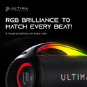 Ultima Thunder Speaker, 110Watt RMS Output, 220 Watt Peak Output, Ultima Supreme Sound, Bluetooth V5.3, Dual Equalizers, Support Multiple Link (Up to 100 speakers), Extra Bass Technology, Dynamic RGB LED Lights | Image