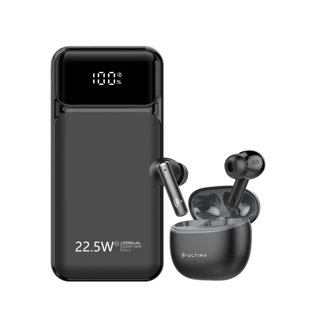 Ultima Lifestyle Combo: Boost 20K Pro 20000mAh Powerbank + Boom 141 Earbuds Image