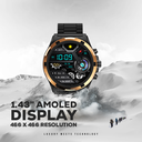 Ultima Magnum E500 Luxury Smartwatch: 1.43” TRU AMOLED Screen, Ultima Fit App, Stainless Steel & Free Leather Straps, Bluetooth Calling, Advanced Health Suite, 100+ Sports Modes, IP68 Rated Smart Watch Image