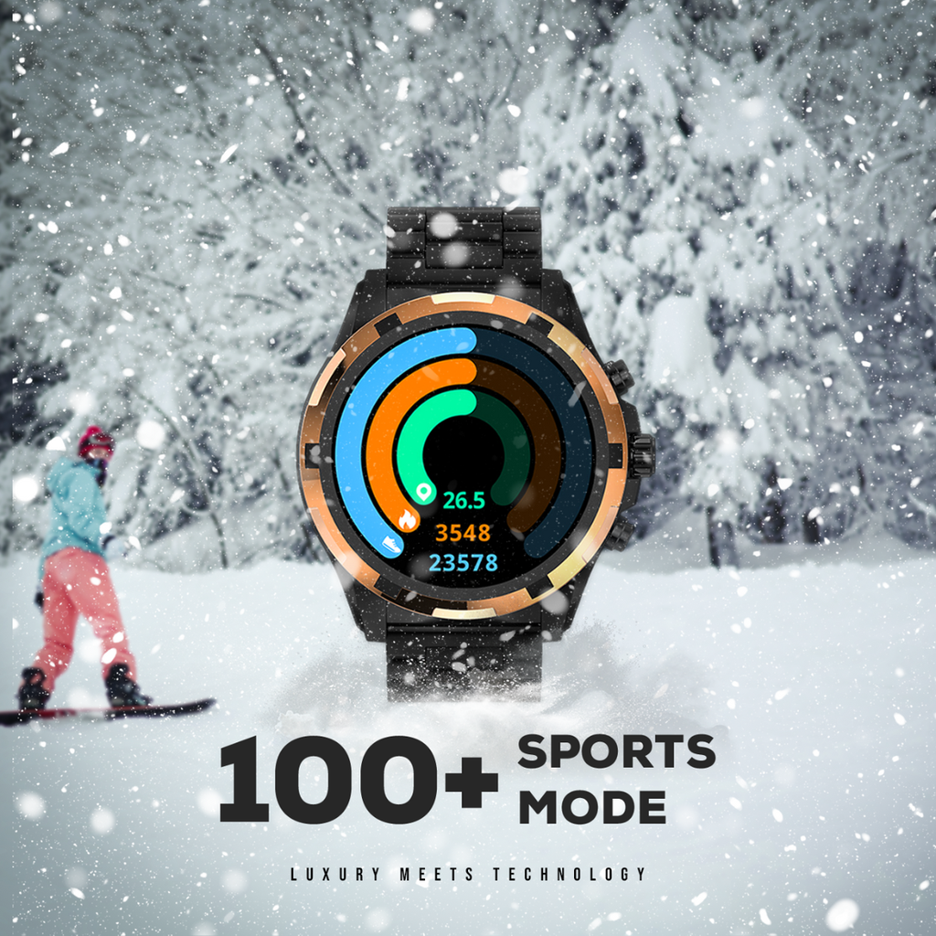 Ultima Magnum E500 Luxury Smartwatch: 1.43” TRU AMOLED Screen, Ultima Fit App, Stainless Steel & Free Leather Straps, Bluetooth Calling, Advanced Health Suite, 100+ Sports Modes, IP68 Rated Smart Watch Image