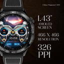 Ultima Magnum E400 Luxury Smartwatch with a 1.43” AMOLED Screen, Stainless Steel Frame, Canvas Wrist Strap & Free Leather Strap, Bluetooth Calling, Health Suite, 100+ Sports Modes, IP68 Rated Smart Watch Image