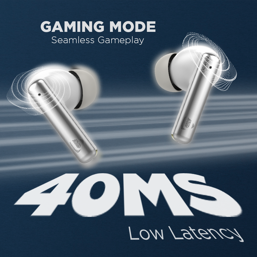 Ultima Boom 141 ANC Earbuds (30 dB)| Ultima Link App Support | 45Hrs Playtime | Game Mode (40ms) | IPX5 Water Resistant | 13 mm Drivers For Deep Bass Wireless Earbuds Image