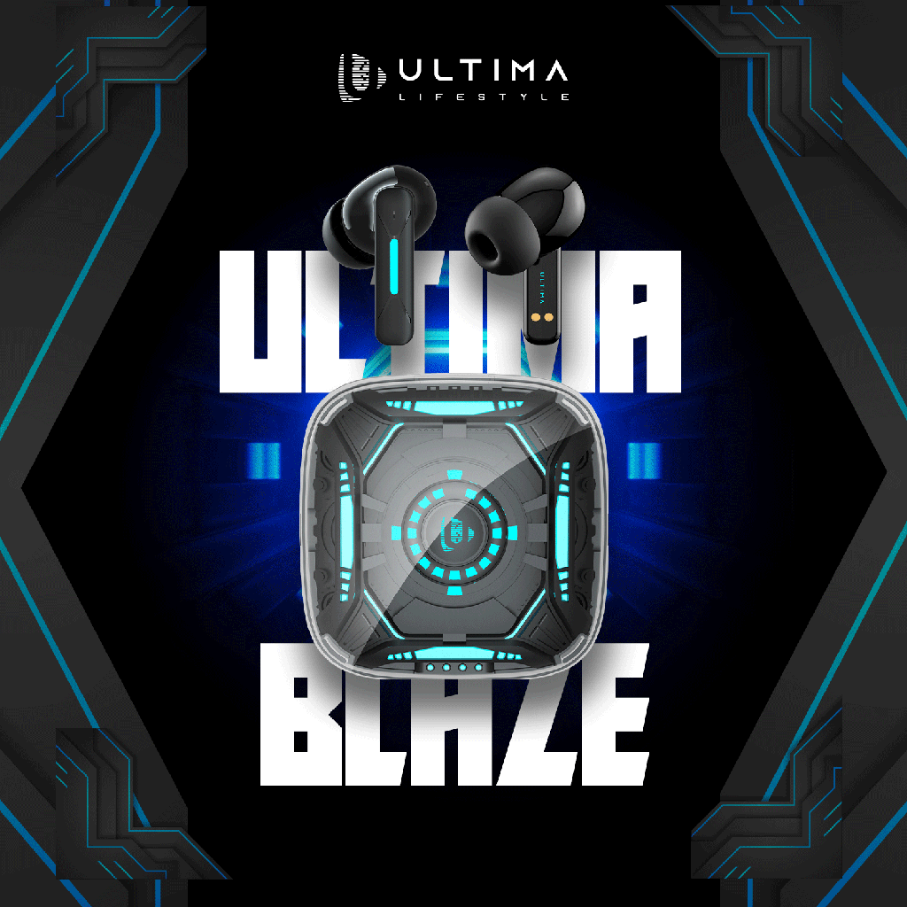 Ultima Blaze Gaming Earbuds with ANC | 42 Hours Playtime | 4 Mics with ENC | 15 Meters Range | Dual Tone with Blazing LEDs | Rampage Mode (40 MS) | IPX4 Rated | 5C BOOST Charging Wireless Earbuds Image