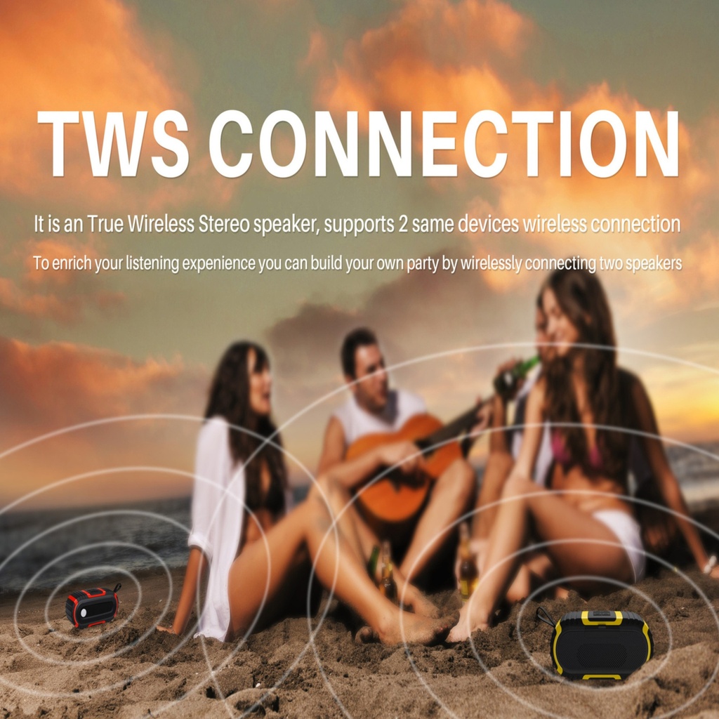 Ultima Sw1 10w Bluetooth 5.0 Portable Stereo Speaker with Tws, Aux in, Water Resistant, 1500mAh Battery Image