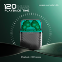 Ultima Atom 192 Pro | App Support |120H Playtime | Quad Mic ENC | Game Mode (Low Latency 60Ms) | 5 Mins Charge= 100 Min Playtime | Insta Wake'N Pair | Bluetooth 5.4 | Crystal Bionic Sound Image