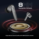 Ultima Atom 192 Pro | App Support |120H Playtime | Quad Mic ENC | Game Mode (Low Latency 60Ms) | 5 Mins Charge= 100 Min Playtime | Insta Wake'N Pair | Bluetooth 5.4 | Crystal Bionic Sound Image