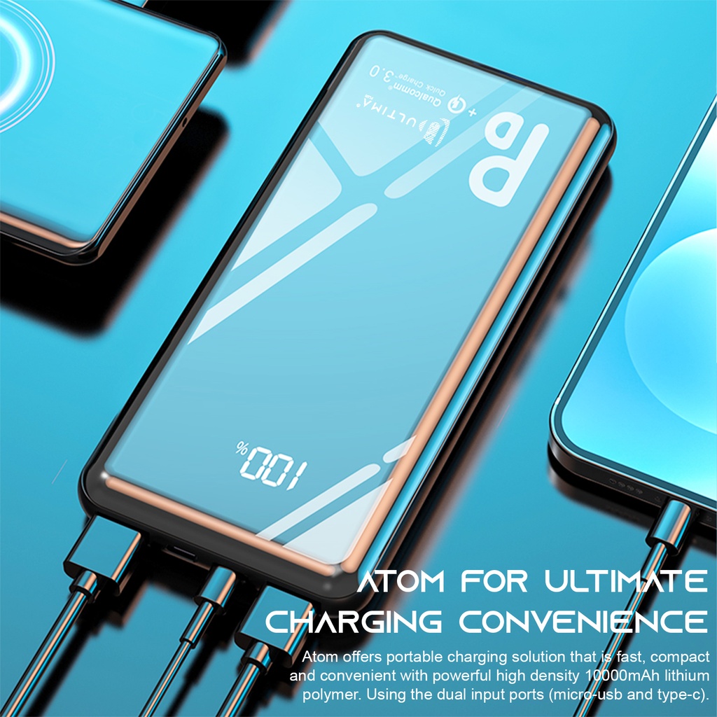 Ultima Atom 10000 Mah Boost 131 Powerbank PD and QC 3.0 22W Fast Charging Type C and Micro USB Input Ports Image