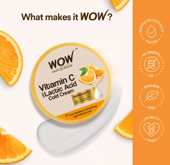 WOW Skin Science Vitamin C With Lactic Acid Cold Cream - 200 ml Image