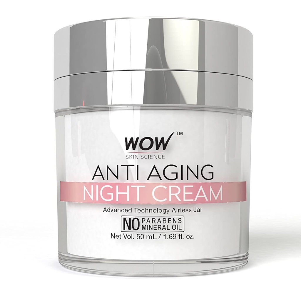 WOW Skin Science Cream Anti Aging No Parabens & Mineral Oil Night Cream, 50mL (Women) Image