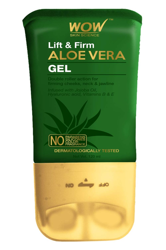 WOW Skin Science Lift & Firm Aloe Vera Gel with Double Roller Massager - 120ml Image