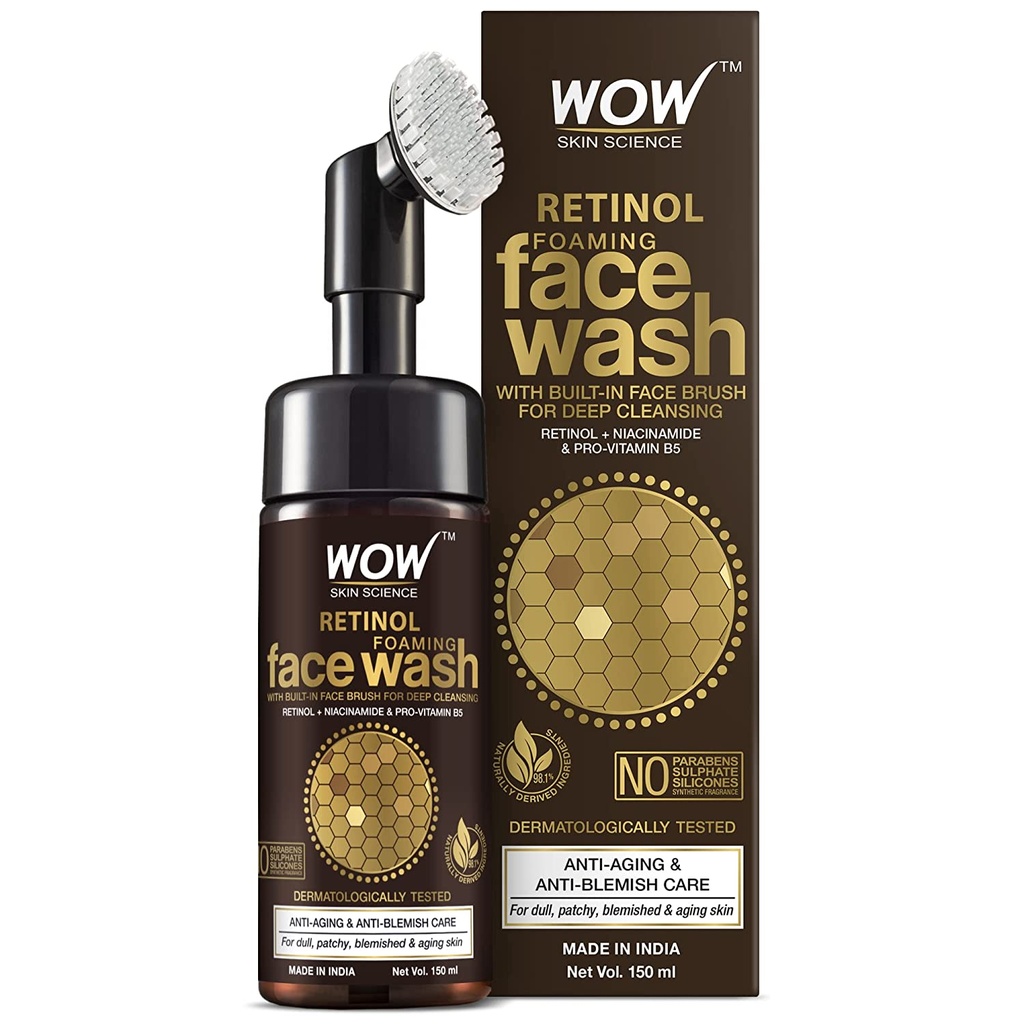 WOW Skin Science Retinol Foaming Face Wash With Built-In Brush - 150 ml Image