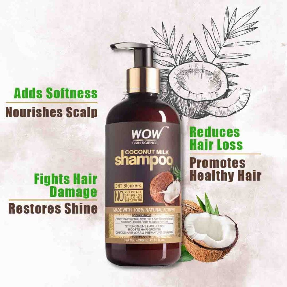 WOW Skin Science Coconut Milk Shampoo & Hair Conditioner Kit(300+300)ml Image