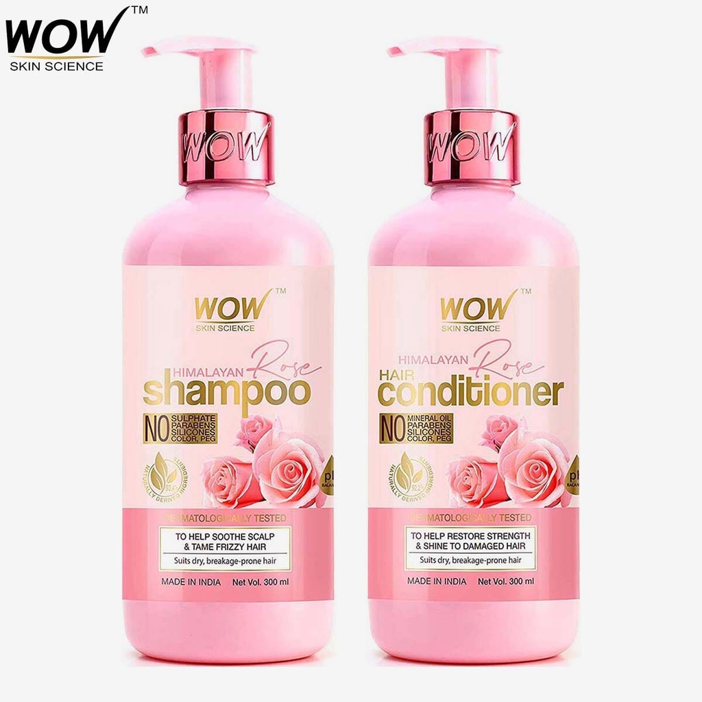 WOW Skin Science Himalayan Rose Shampoo + Himalayan Rose Conditioner Kit(300+300)ml Image