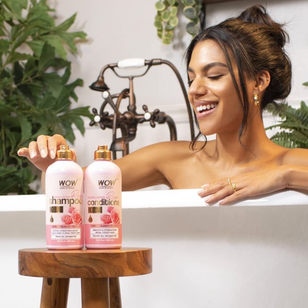 WOW Skin Science Himalayan Rose Shampoo + Himalayan Rose Conditioner Kit(300+300)ml Image