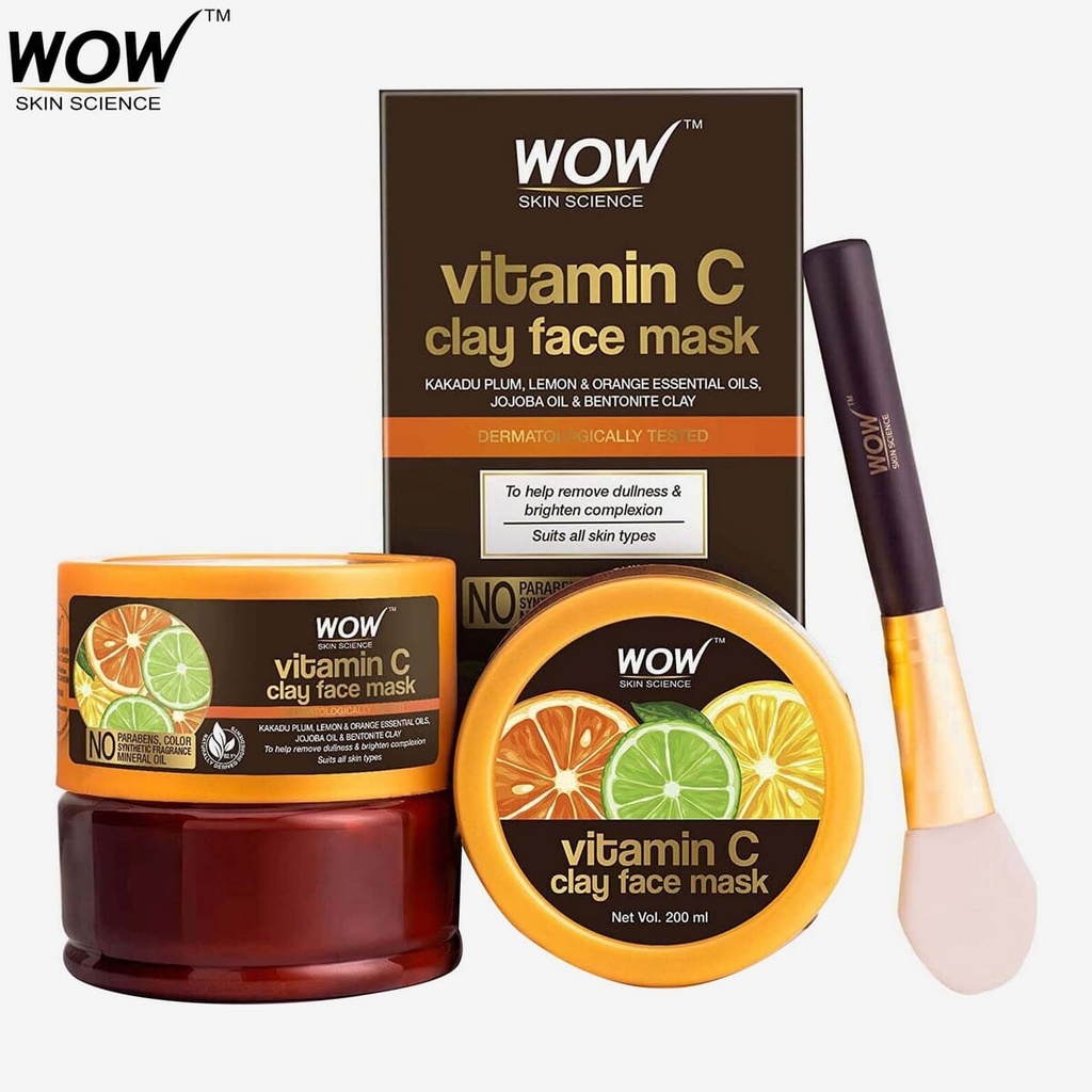 WOW Skin Science - Vitamin C Clay Face Mask with Lemon & Orange Essential Oils - 200 ml Image