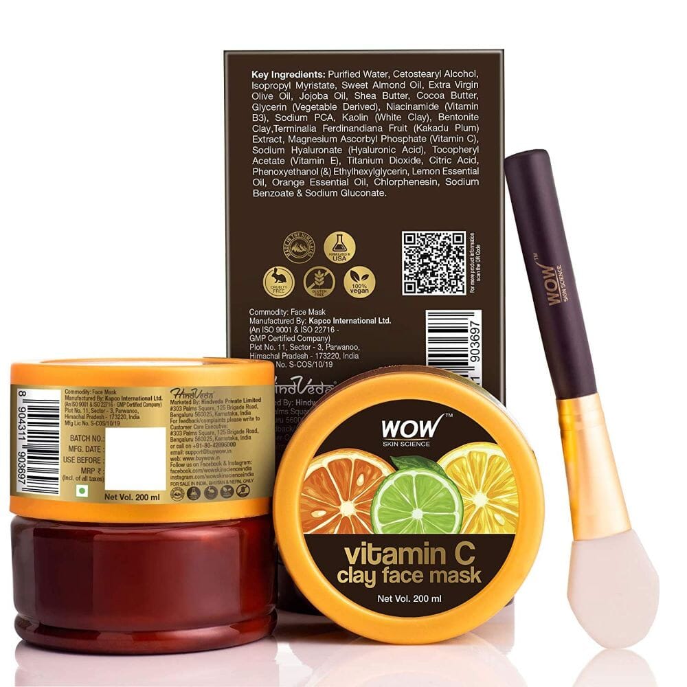 WOW Skin Science - Vitamin C Clay Face Mask with Lemon & Orange Essential Oils - 200 ml Image