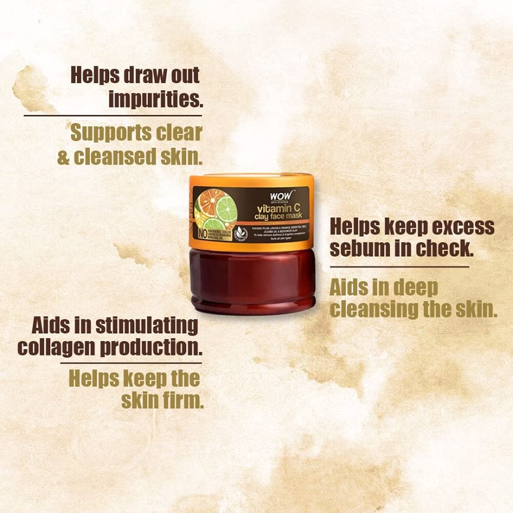 WOW Skin Science - Vitamin C Clay Face Mask with Lemon & Orange Essential Oils - 200 ml Image