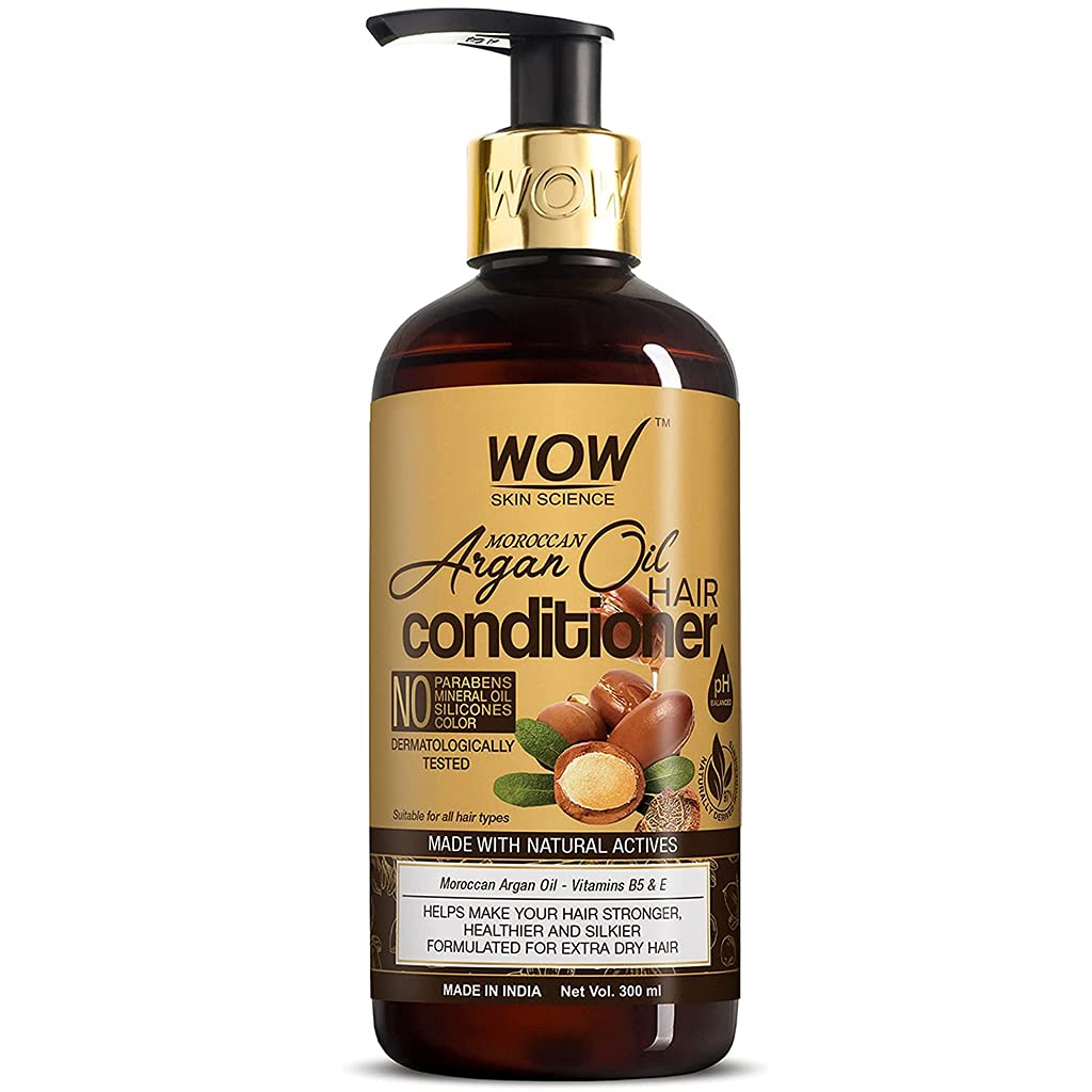 WOW Skin Science Moroccan Argan Oil Hair Shampoo and Conditioner Kit (300+300) ML Image