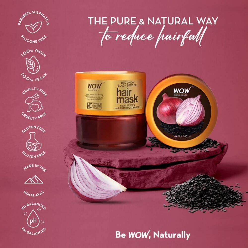 WOW Skin Science Red Onion Black Seed Oil Hair Mask - (200 ml) Image