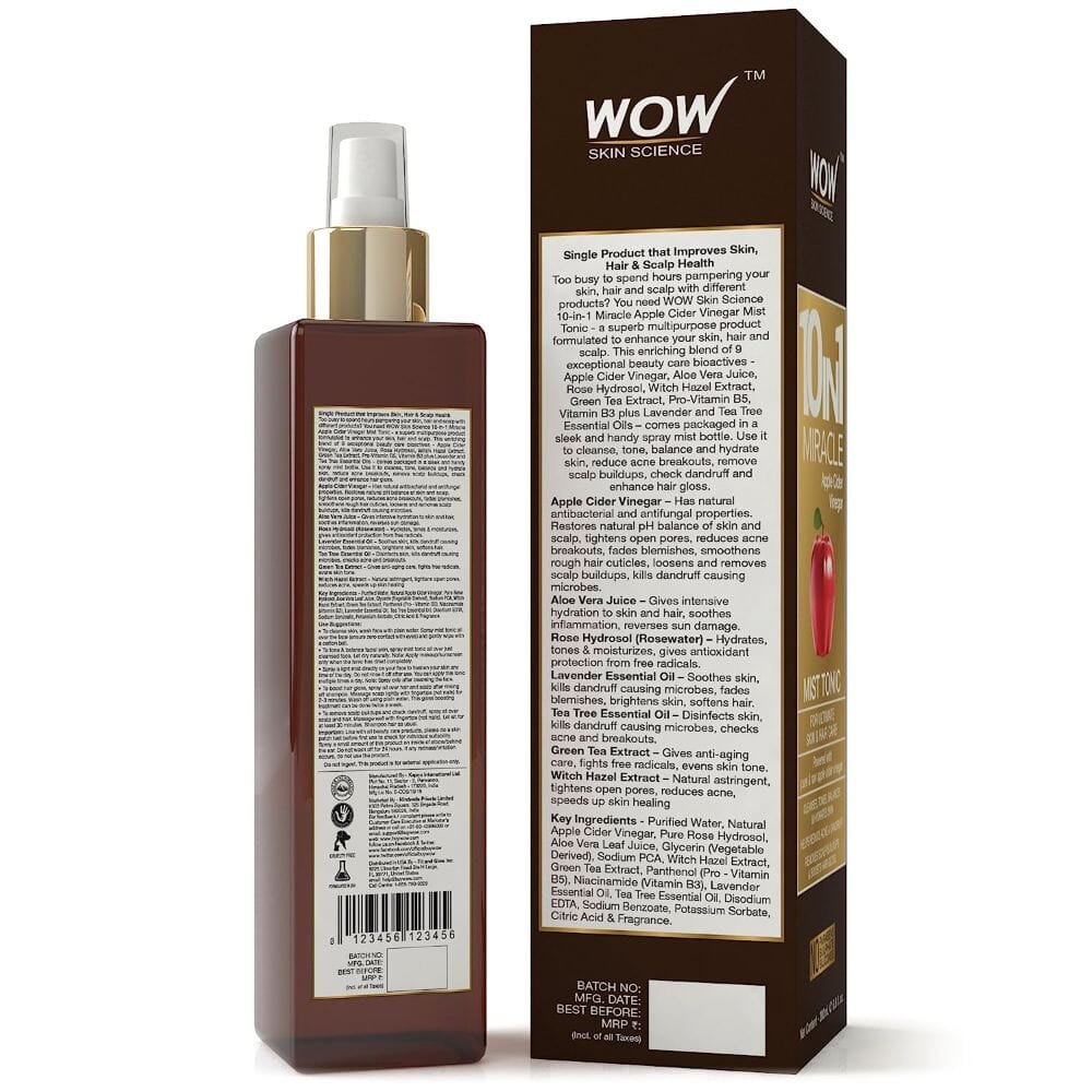 WOW Skin Science 10 in 1 Miracle Apple Cider Vinegar Mist Tonic -(200 ml) Image