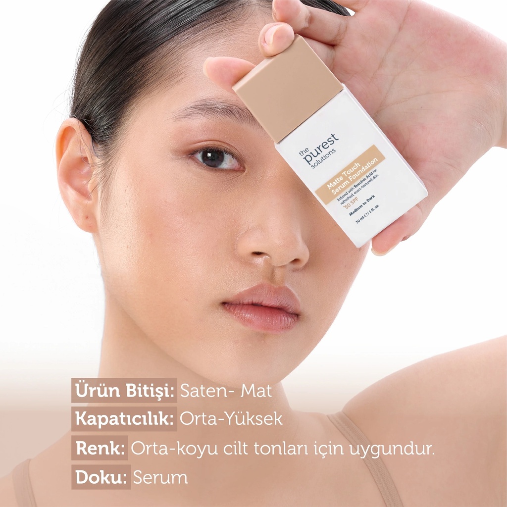 The Purest Solutions Matte Touch Serum Foundation SPF 50+ 30 ml for Oily and Combination Skin | Available in Lght/Medium and Medium/Dark Tone Image